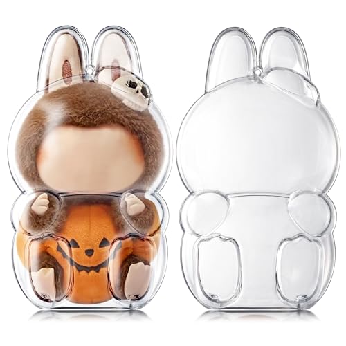 GerdfeiTawtab Clear Bag Keychain for 17CM Doll, Clear Doll Display Protective Cover, Hanging Figure Transparent Acrylic Case Storage Box for Fans Collector (Pumpkin) - Image 1