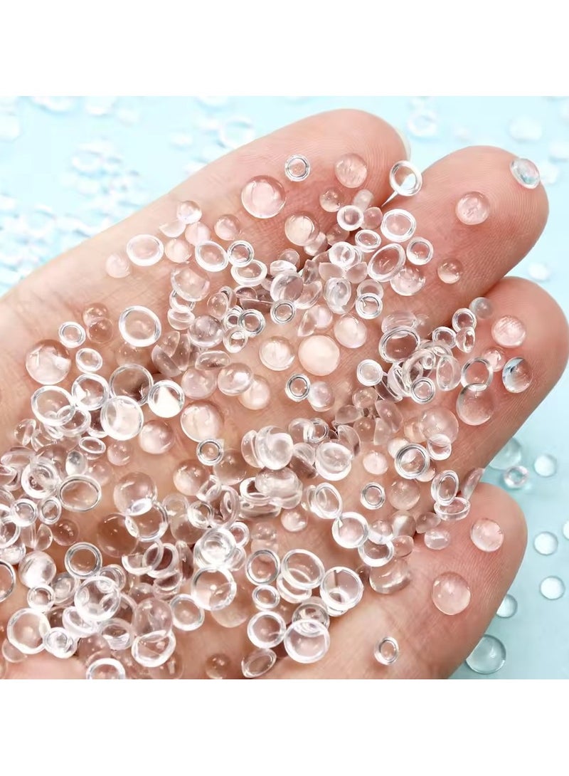 Goolsky 300Pcs Mermaid Rhinestones Clear Nail Art Decoration Mix Size 3D Nails Charms Flat Half Round Beads Summer Manicure Accessories - Image 5