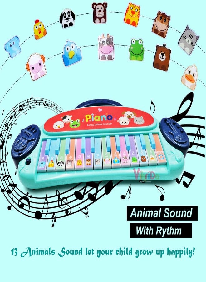VikriDA Mini Piano Keyboard Toy for Kids Multifunction Baby Musical Instrument Educational Toys for Boys and Girls - Blue - Image 5