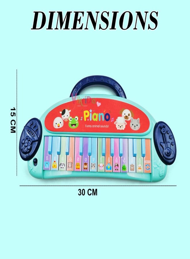 VikriDA Mini Piano Keyboard Toy for Kids Multifunction Baby Musical Instrument Educational Toys for Boys and Girls - Blue - Image 3