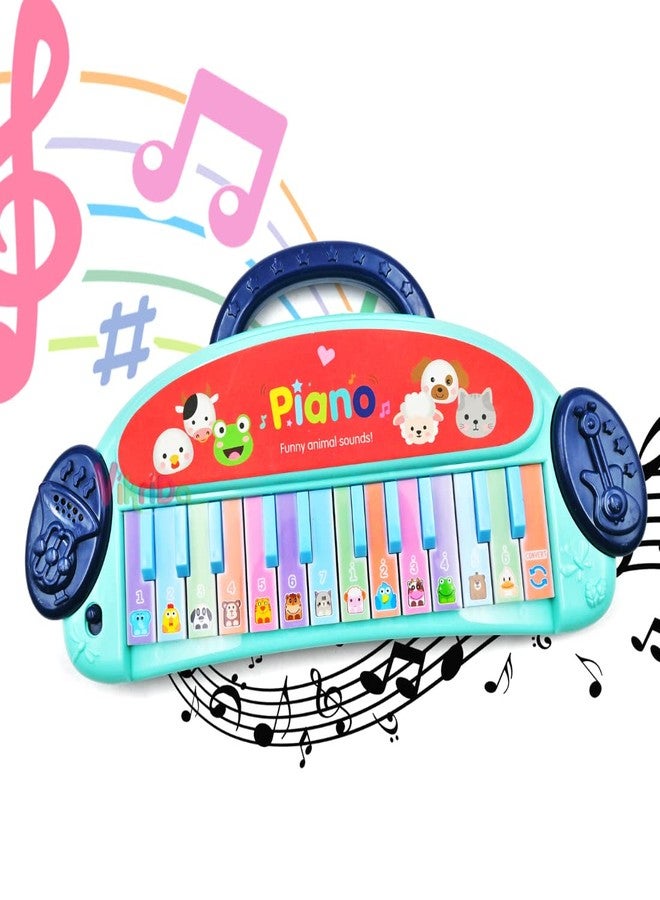 VikriDA Mini Piano Keyboard Toy for Kids Multifunction Baby Musical Instrument Educational Toys for Boys and Girls - Blue - Image 1