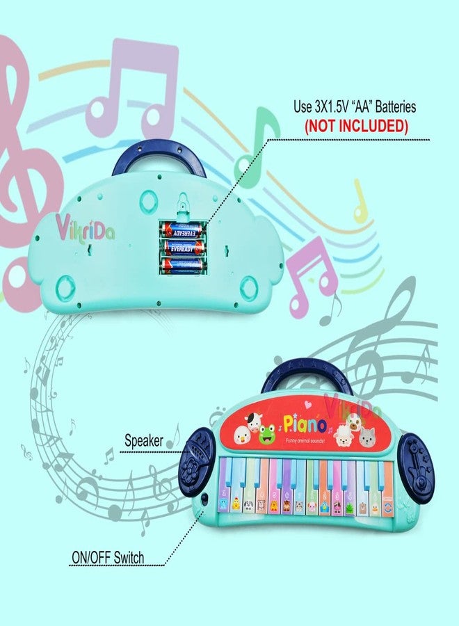 VikriDA Mini Piano Keyboard Toy for Kids Multifunction Baby Musical Instrument Educational Toys for Boys and Girls - Blue - Image 4