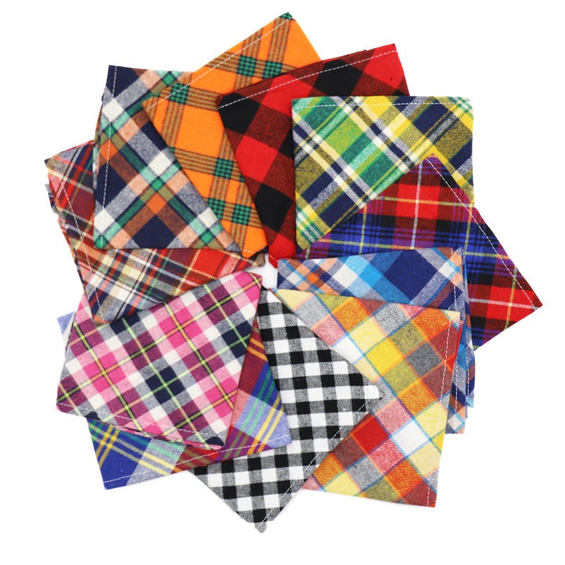 New 30 Colors Thickeneded Scottish Velvet Plaid Triangle Towel Baby Saliva Towel Can Be Combined With Pet Triangle Towel - Image 3