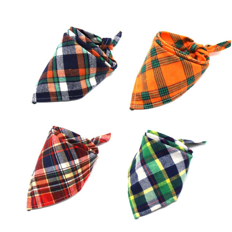 New 30 Colors Thickeneded Scottish Velvet Plaid Triangle Towel Baby Saliva Towel Can Be Combined With Pet Triangle Towel - Image 5
