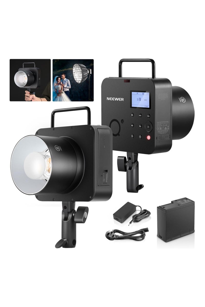 Neewer NEEWER Q4 400 Ws 2.4 G TTL Outdoor Studio Flash with Rechargeable Battery – Bowens Mount, High-Speed Sync, Modeling Lamp (UK) - Image 1