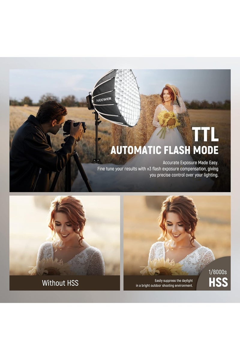 Neewer NEEWER Q4 400 Ws 2.4 G TTL Outdoor Studio Flash with Rechargeable Battery – Bowens Mount, High-Speed Sync, Modeling Lamp (UK) - Image 3