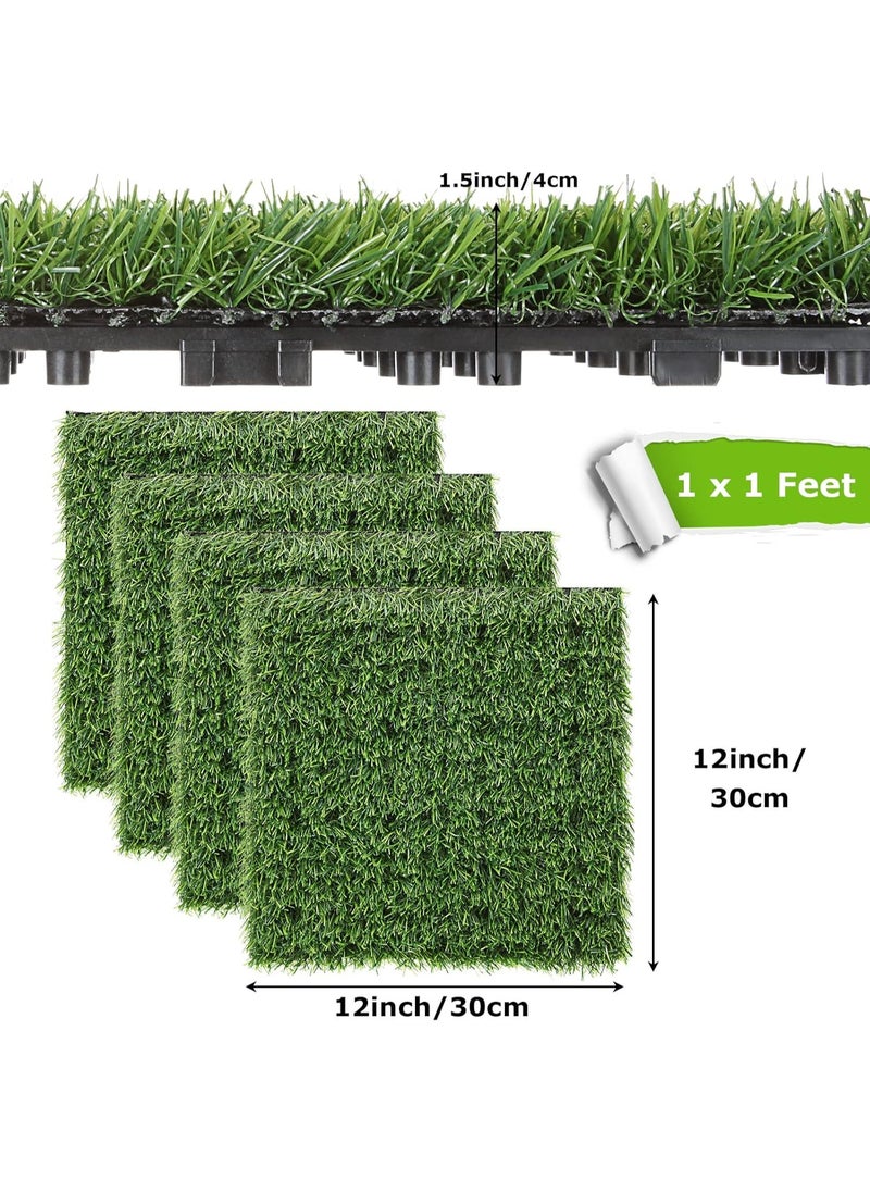 LINGWEI 9-Piece Artificial Grass Interlocking Tile Set Durable and Weather-Resistant Flooring for Indoor and Outdoor Decoration  - Image 4