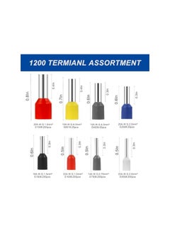 The Bros 1200-Piece Wire Sleeve Terminal Kit – Copper Crimp Connectors, 8 AWG Sizes (23-7), Insulated Pin End Terminals for Electrical Wiring & Industrial Use  - Image 2