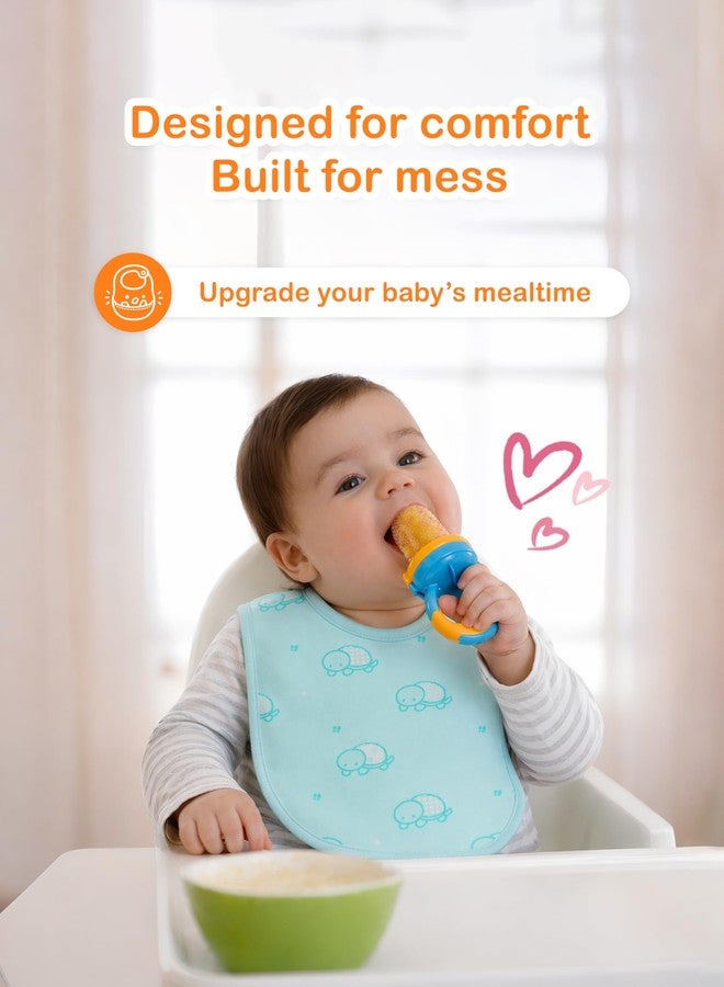 Kidbea Organic Cotton Baby Bib, Adjustable Snap Closure Soft Absorbent Feeding Bibs Apron for Newborns & Infants Child With Cute Prints | Reusable Baby Essential (Pack of 2) - Image 5