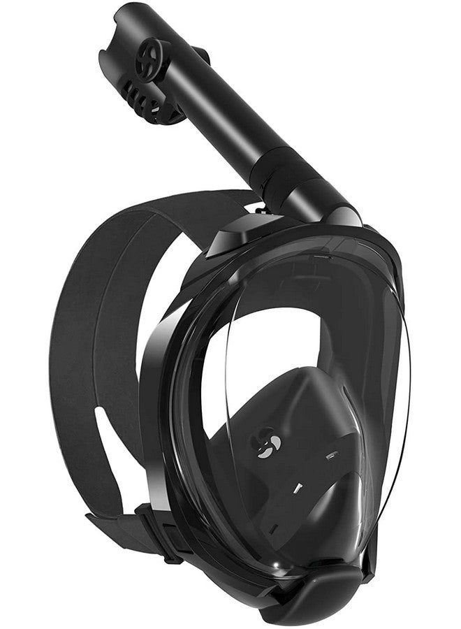 TRAY Snorkel Mask with Latest Dry Top Breathing System,Fold 180 Degree Panoramic View Full Face Snorkel Mask Anti-Fog Anti-Leak with Camera Mount,Snorkeling Gear for Adults Kids (Black, S/M) - Image 1