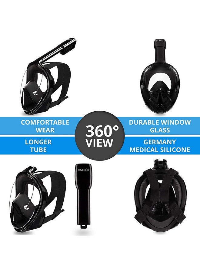 TRAY Snorkel Mask with Latest Dry Top Breathing System,Fold 180 Degree Panoramic View Full Face Snorkel Mask Anti-Fog Anti-Leak with Camera Mount,Snorkeling Gear for Adults Kids (Black, S/M) - Image 3