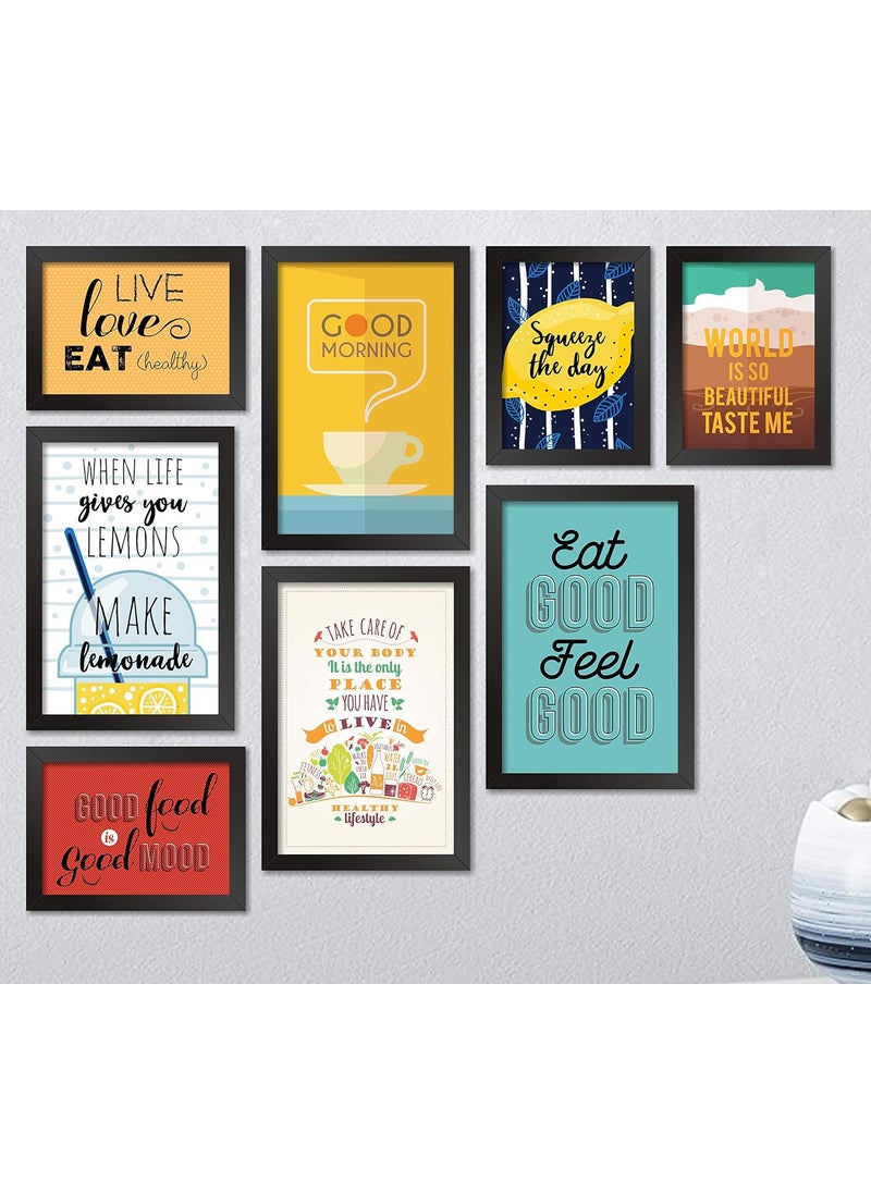 Paper Plane Design PAPER PLANE DESIGN Framed Posters Quotes 2 Sizes, Set of 8 (BLACK, KITCHEN)  - Image 2