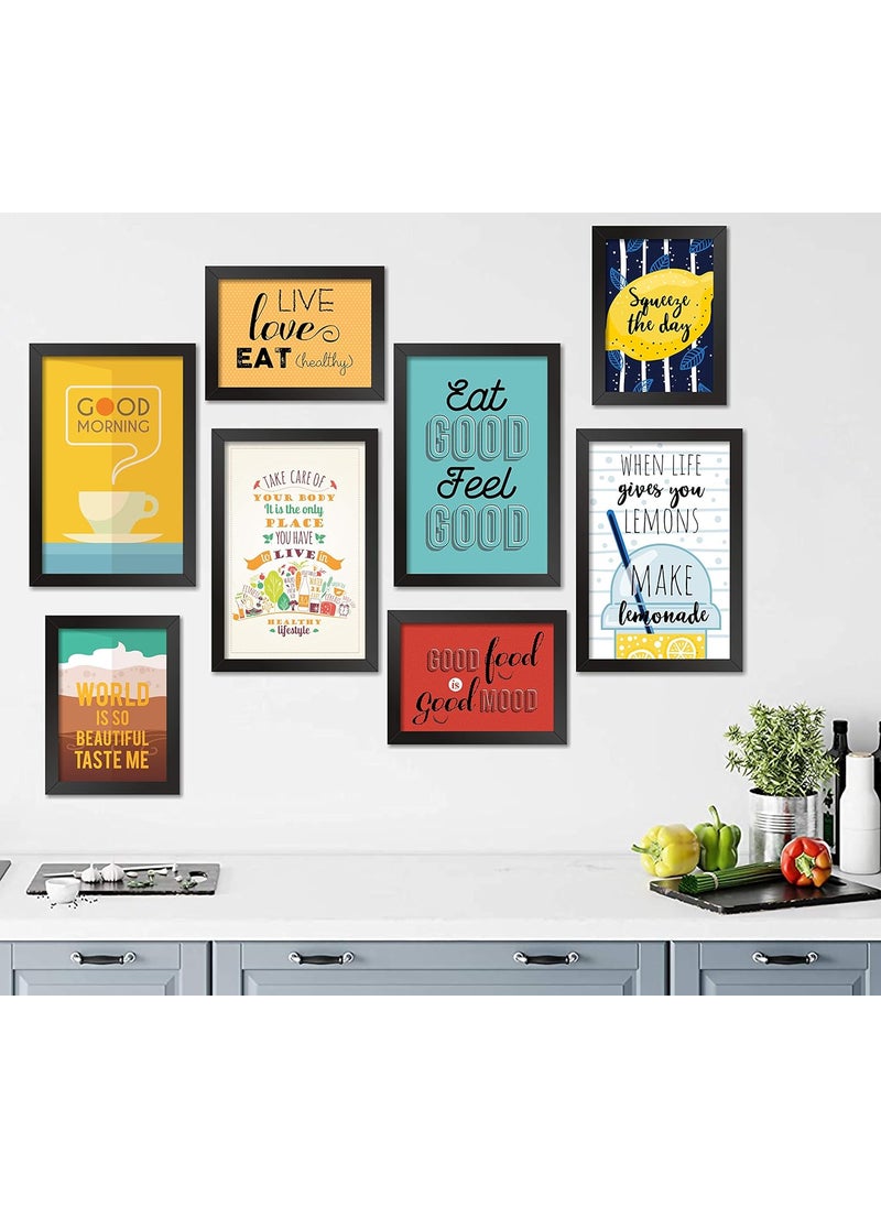 Paper Plane Design PAPER PLANE DESIGN Framed Posters Quotes 2 Sizes, Set of 8 (BLACK, KITCHEN)  - Image 3