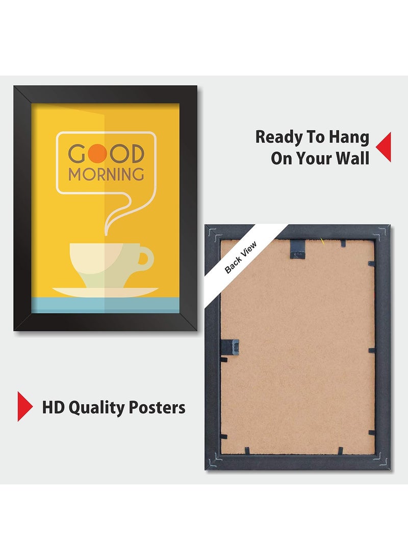 Paper Plane Design PAPER PLANE DESIGN Framed Posters Quotes 2 Sizes, Set of 8 (BLACK, KITCHEN)  - Image 4