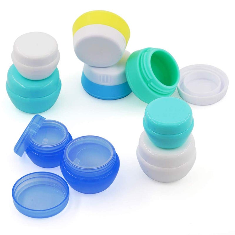 Cosywell Travel Containers Sets Silicone  PP Cream Jars for Toiletries Empty Lotion Leakproof  TSA Approved Bottles Accessories with Hard Sealed Lids for Cosmetic Makeup Face Cream 9 Jars