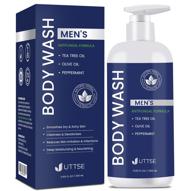 Uttse Tea Tree Body Wash Antifungal Soap for Men Eliminates Body Odors Skin Irritations 118fl oz350mL