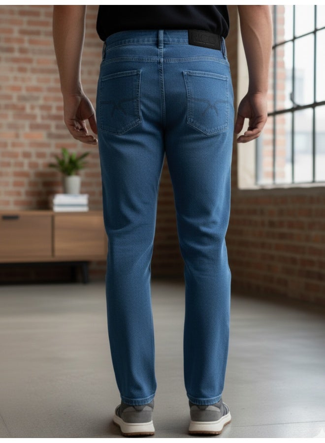RIGO Blue Stretchable Regular Fit Jeans for Men - Image 2