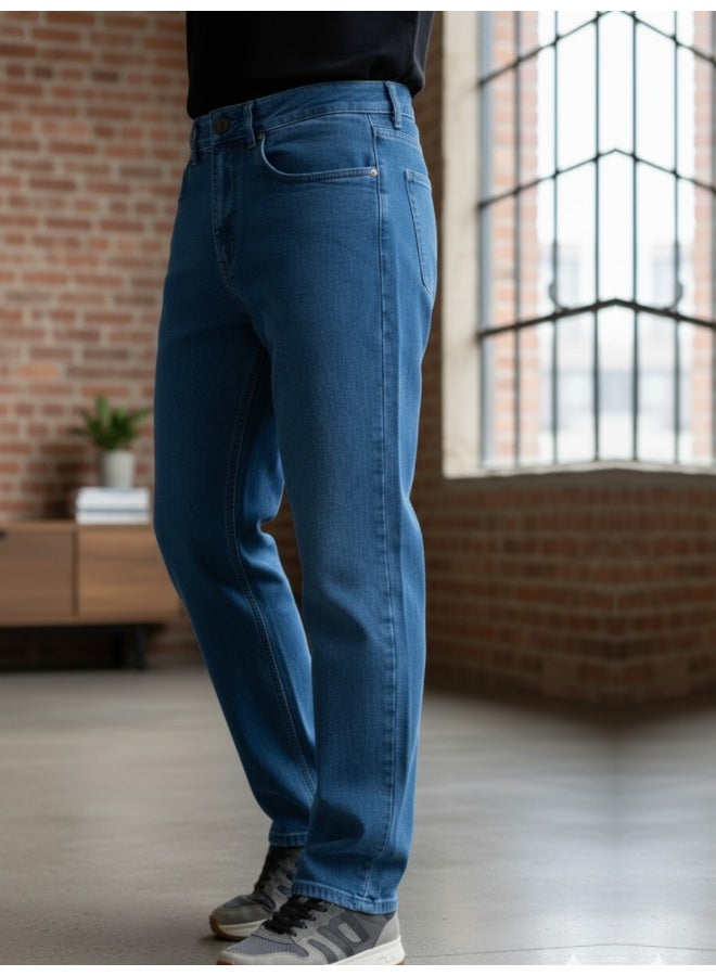RIGO Blue Stretchable Regular Fit Jeans for Men - Image 3
