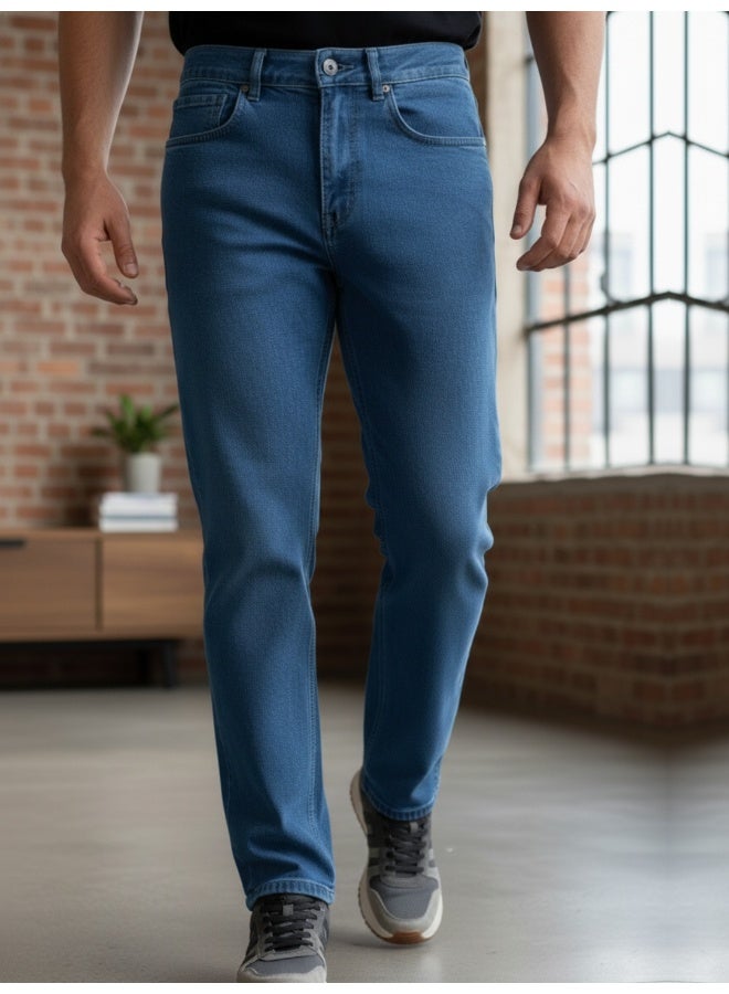 RIGO Blue Stretchable Regular Fit Jeans for Men - Image 1