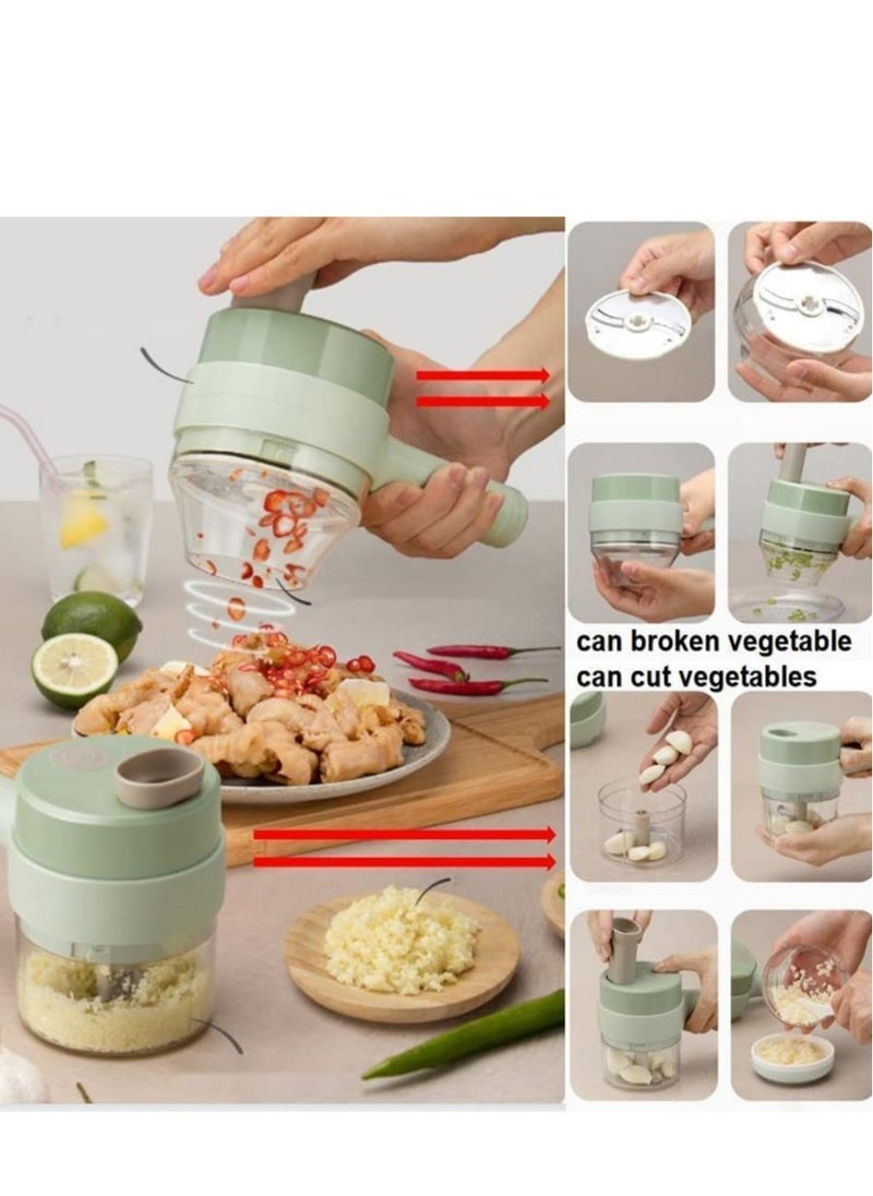 ELTRAZONE 4 in 1 Handheld Electric Vegetable Cutter Set, Vegetable Chopper, Garlic Slicer, Onion Chopper, Electric Food Chopper, Mini Food Slicer and Chopper.  - Image 4