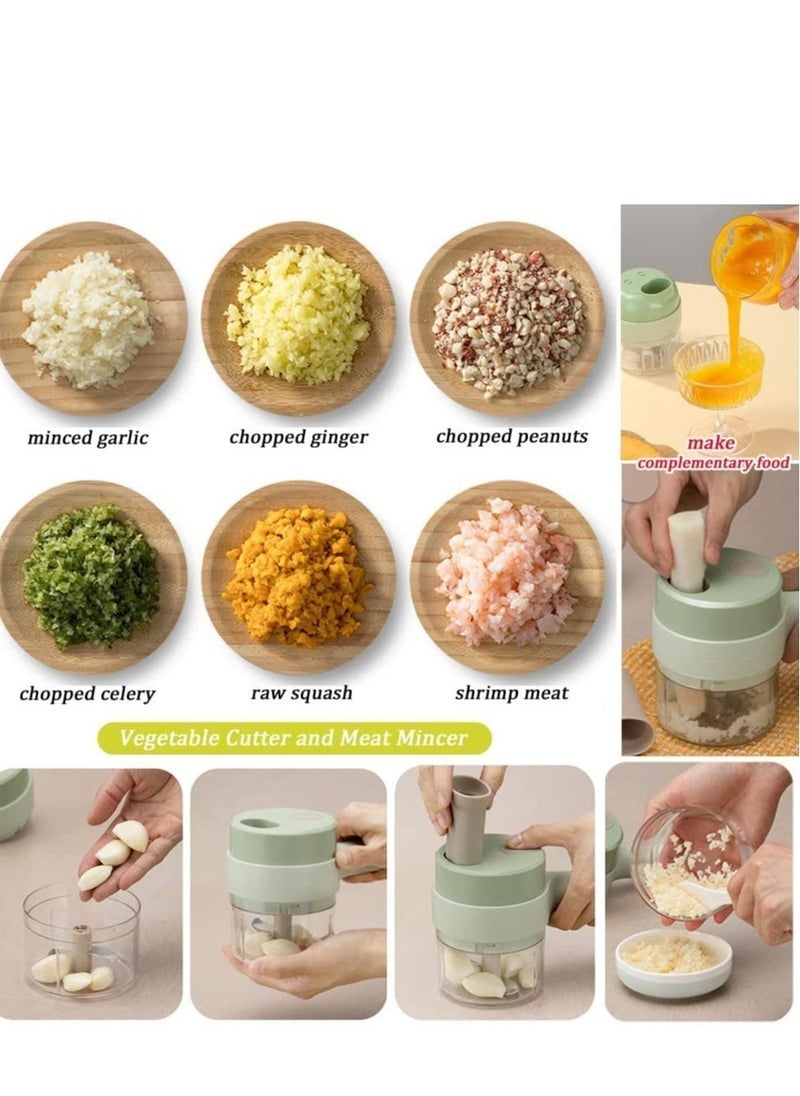 ELTRAZONE 4 in 1 Handheld Electric Vegetable Cutter Set, Vegetable Chopper, Garlic Slicer, Onion Chopper, Electric Food Chopper, Mini Food Slicer and Chopper.  - Image 5