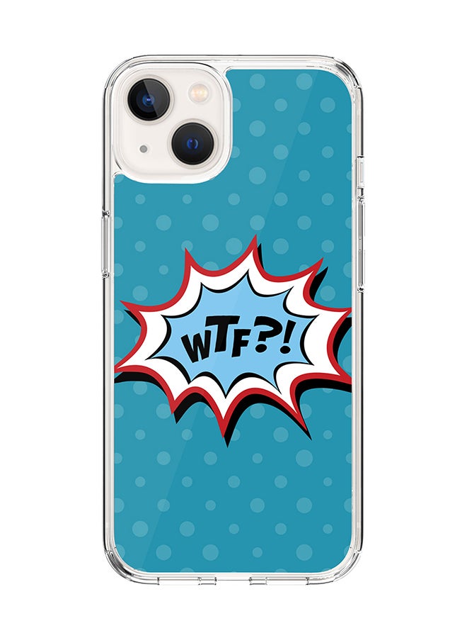 Stylizedd Classic Clear Case for Apple iPhone 14 Plus Case Hybrid Soft Cover Flexible Edges Anti Drop TPU PC Gel Thin Transparent Cover - WTF Full Print