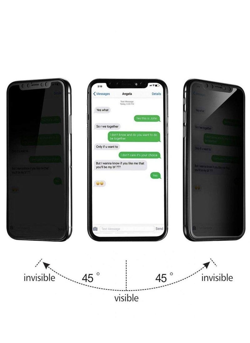 Raxoom Privacy Screen Protector for iPhone 12 Pro, [3D Touch] Anti Spy 9H Tempered Glass, Edge to Edge Full Cover Screen Protector Anti-Fingerprint Full Coverage (Black) - Image 2
