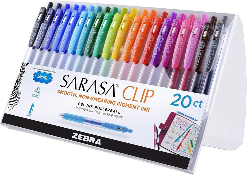 Zebra Pen Zebra 20 Colour Sarasa Clip Pen 0.7 mm Tip 12-Pack, Multicolour - Image 5