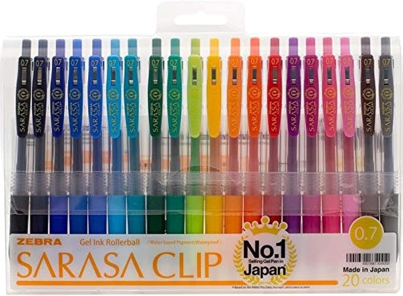 Zebra Pen Zebra 20 Colour Sarasa Clip Pen 0.7 mm Tip 12-Pack, Multicolour - Image 4