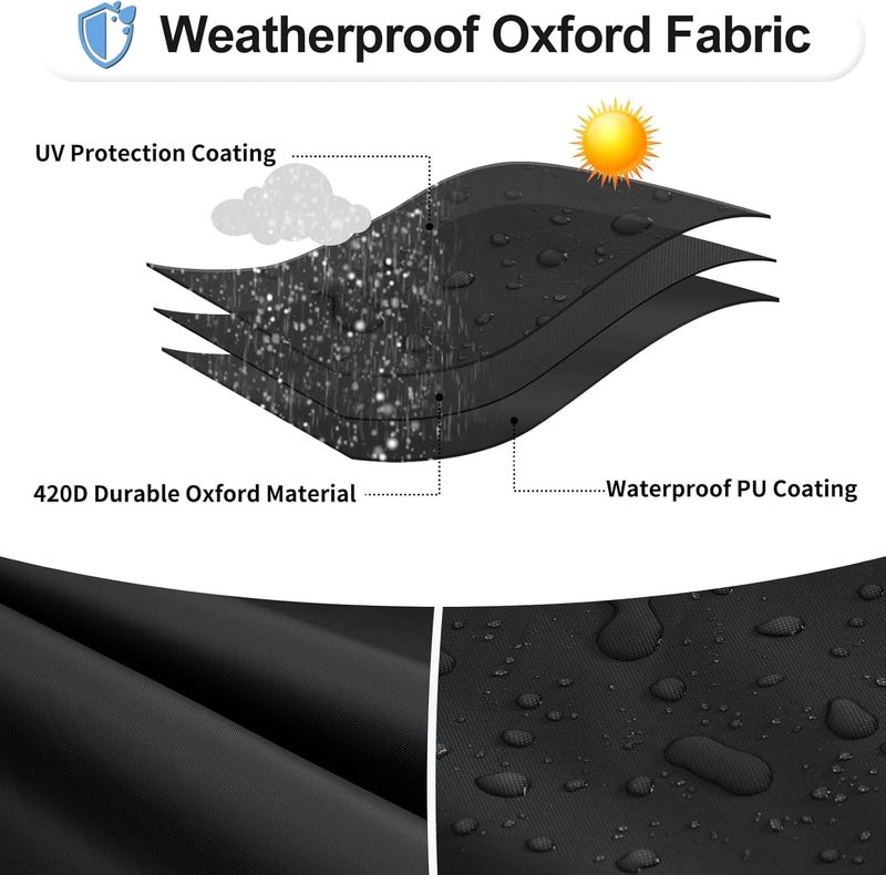 OutdoorLines غطاء تلفزيون خارجي من مقاوم للماء والعوامل الجوية م�� غطاء سفلي لتلفزيون بشاشة مسطحة مقاس 40-43 بوصة، واقي شاشة مقاوم للغبار والأشعة فوق البنفسجية، مقاس الغطاء 39.5 بوصة طول × 25 بوصة عرض × 5.5 بوصة ارتفاع، أسود - Image 3