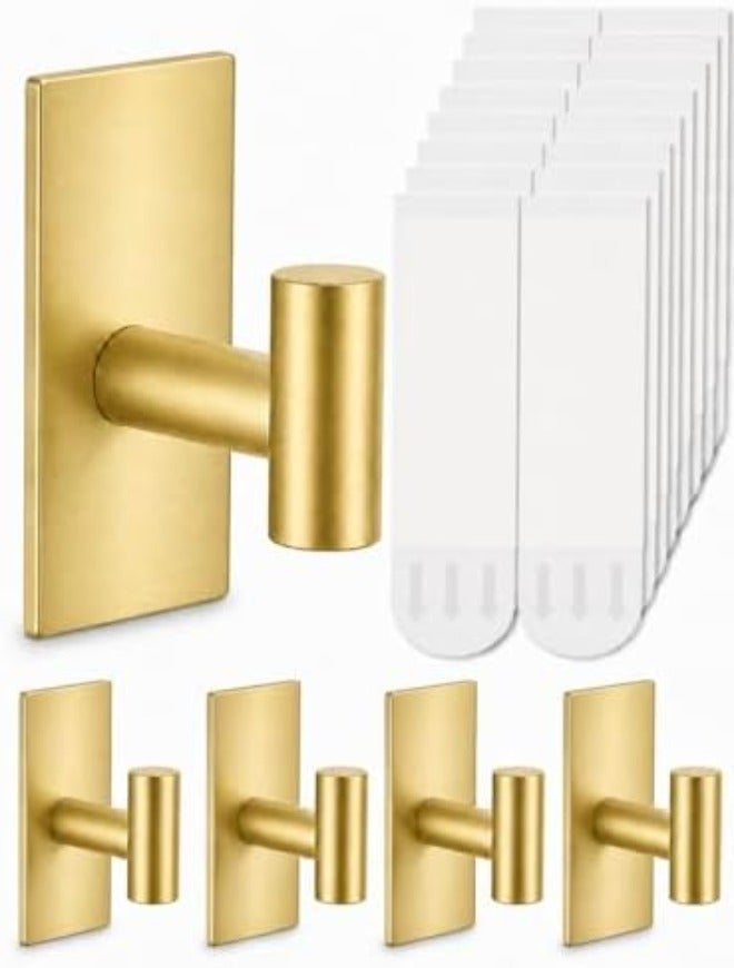 Hoousuper Removable Towel Hooks for Bathrooms, Heavy Duty Adhesive Hooks for Walls No Damage, Black Home Storage Hooks for Inside Shower, Sticky Hooks for Hanging Robe Coat Loofah Clothes Kitchen, 14Pcs Sus304 - Image 1