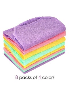 Linkidea 8 Pack Stretchable Pull Strap Exfoliating Towel Bulk Pack, Wholesale Multi-Pack Exfoliating Back Scrubber with Handles, Scrub Bath Washcloths, Deep Cleans Skin for Body Shower  - Image 1