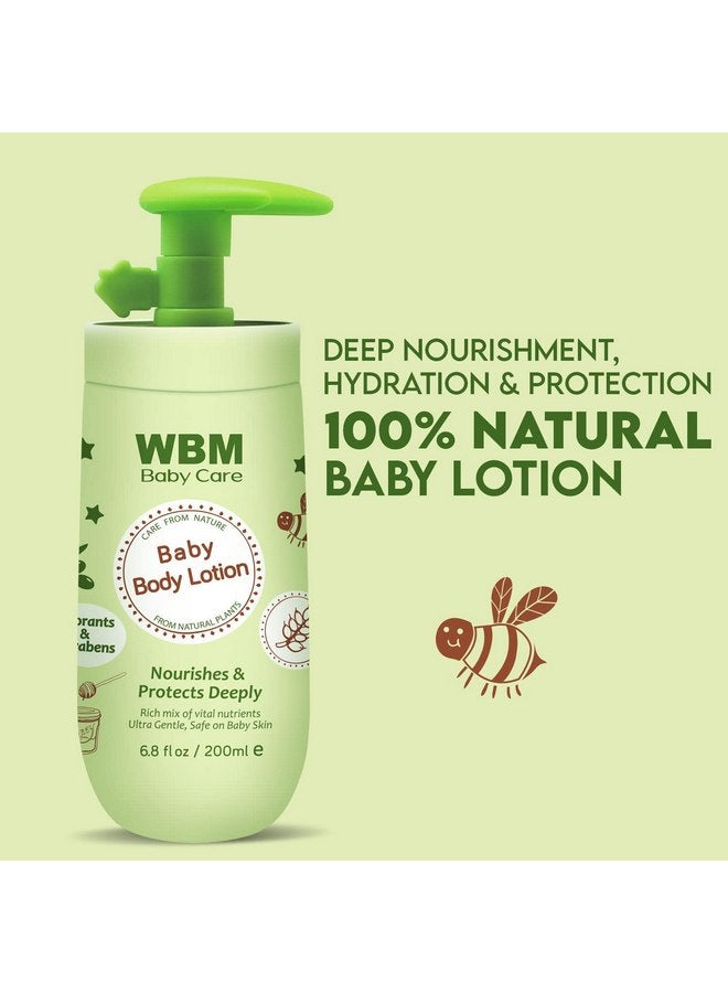 WBM Care Baby Lotion | Nourishes & Protects Deeply | Face & Body Lotion with Natural Honey and Wheatgerm Oil 6.8 oz (Pack of 3) - Image 2
