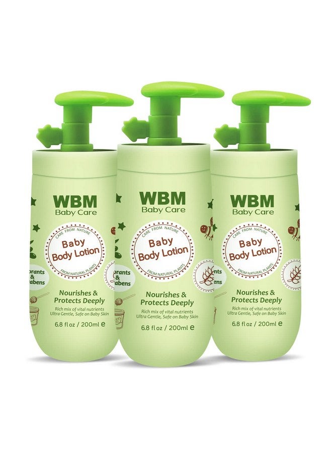 WBM Care Baby Lotion | Nourishes & Protects Deeply | Face & Body Lotion with Natural Honey and Wheatgerm Oil 6.8 oz (Pack of 3) - Image 1
