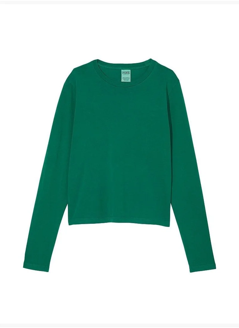 PINK Cotton Long-Sleeve T-Shirt