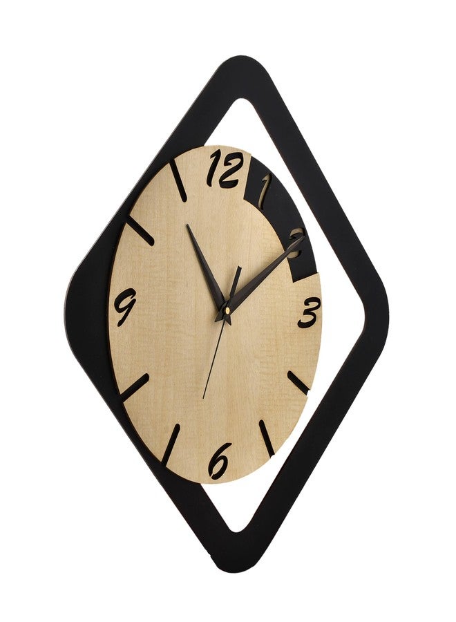 Ingo creation Clock for Home Living Room Bedroom Kitchen Wooden Analog Stylish Silent Non-Ticking Wall Clock 15 Inches Decorative Square Wall Clock - Image 2