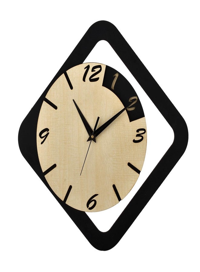 Ingo creation Clock for Home Living Room Bedroom Kitchen Wooden Analog Stylish Silent Non-Ticking Wall Clock 15 Inches Decorative Square Wall Clock - Image 1