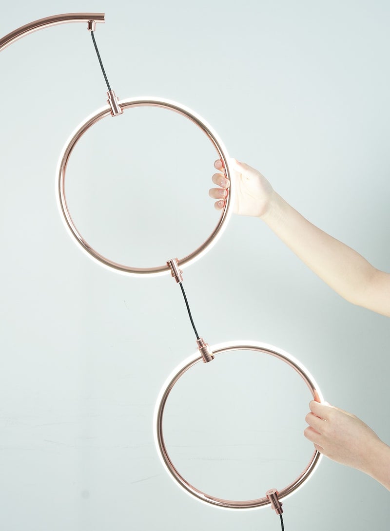 Onelight Creative 3-Circle Floor Lamp For Home Bedroom and Living Room, Adjustable White Light and Warm Light, with Foot Switch - Image 2