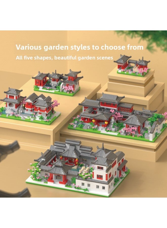 Children's Yiji Suzhou Garden Assembled Model Toys Chinese Style Building Blocks Boys Puzzle Girls Gift-Color:Suzhou Garden (665 Particles) W0614 - Image 2