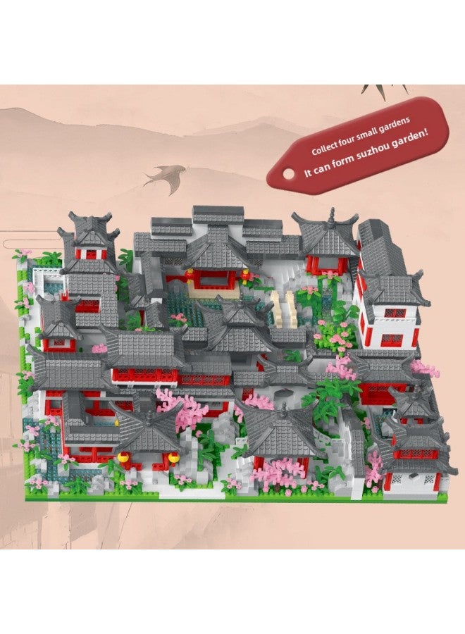 Children's Yiji Suzhou Garden Assembled Model Toys Chinese Style Building Blocks Boys Puzzle Girls Gift-Color:Suzhou Garden (665 Particles) W0614 - Image 4
