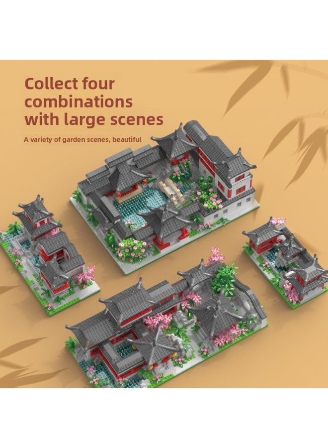 Children's Yiji Suzhou Garden Assembled Model Toys Chinese Style Building Blocks Boys Puzzle Girls Gift-Color:Suzhou Garden (665 Particles) W0614 - Image 3