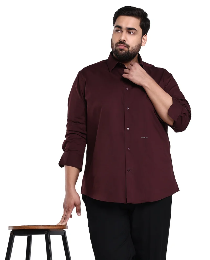 رير رابِت قميص رجالي قطن مطاطي سادة