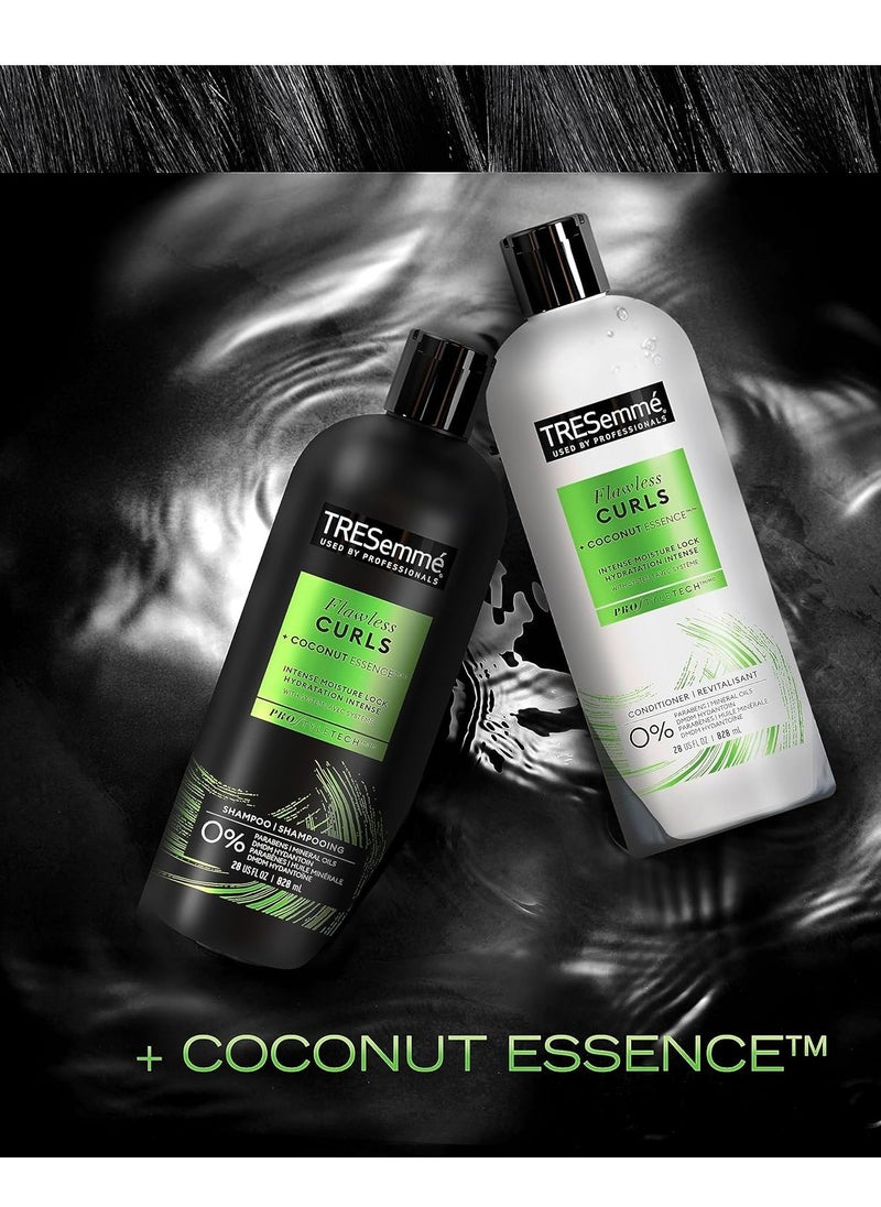 TRESemmé TRESemmé Flawless Curls Shampoo and Conditioner Set, Curly Hair Products with Coconut Oil Leaves Curls Defined, Sulfate Free, Frizz Free, 28 Fl Oz Eac  - Image 2