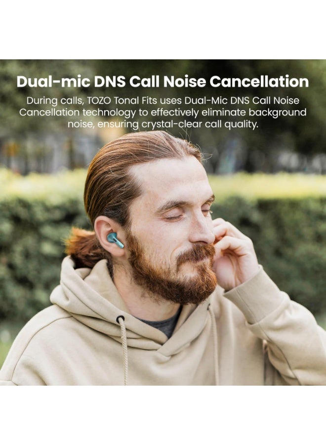 TOZO T20 Wireless Earbuds Bluetooth Headphones 48.5 Hrs Playtime with LED Digital Display, IPX8 Waterproof, Dual Mic Call Noise Cancelling 10mm Broad Range Speakers with Wireless Charging Case Blue - Image 5