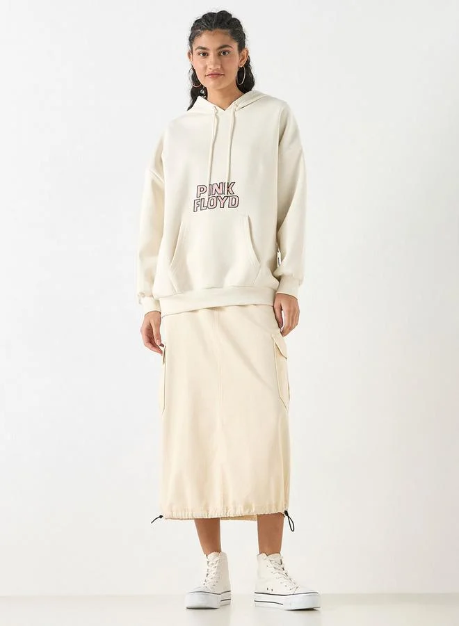 SP Characters Pink Floyd Print Hoodie with Kangaroo Pocket