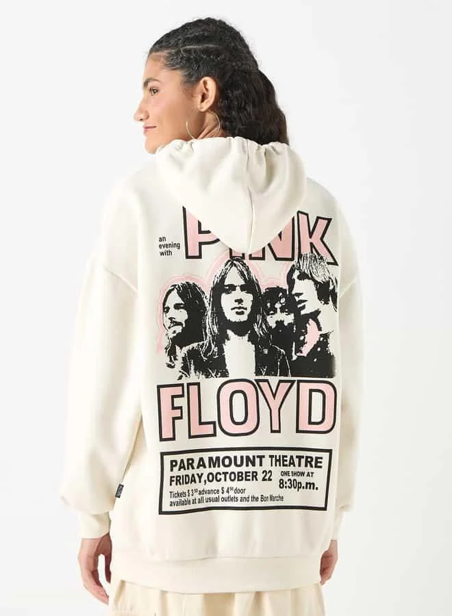 SP Characters Pink Floyd Print Hoodie with Kangaroo Pocket