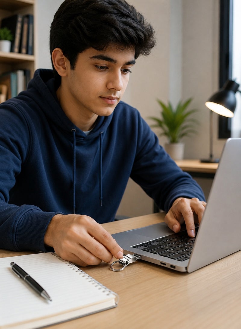 محرك أقراص فلاش USB 2.0 معدني على شكل سلسلة مفاتيح، ذاكرة متنقلة مقاومة للماء لتخزين البيانات - Image 5