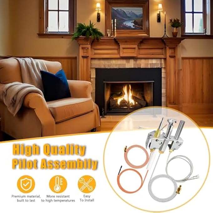 4021-733 PROPANE GAS FIREPLACE PILOT ASSEMBLY FOR HEATILATOR, HEAT-N-GLO AND QUADRAFIRE FIREPLACES AND STOVES, 25661 LP GAS PILOT ASSEMBLY WITH THERMOCOUPLE, THERMOPILE, PILOT TUBE - Image 3