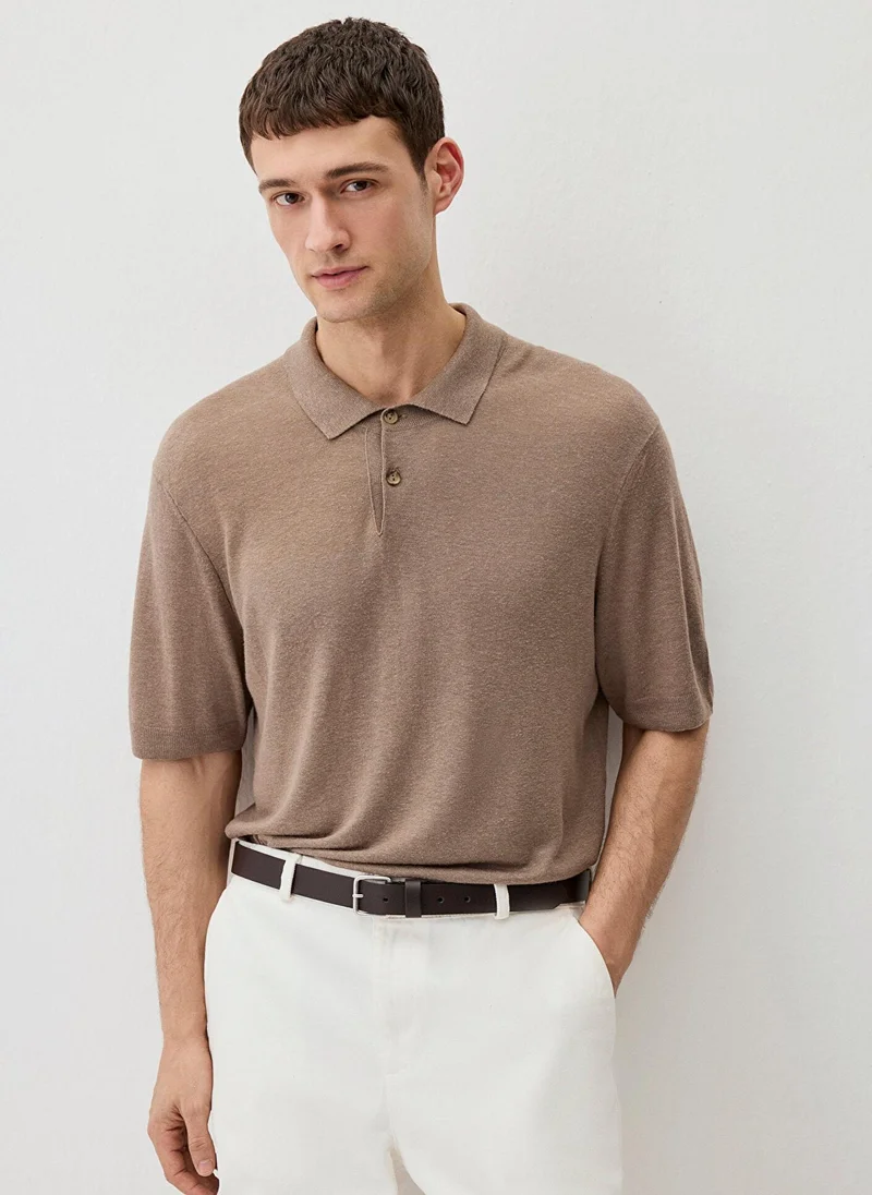 MAVI Beige Polo Sweater