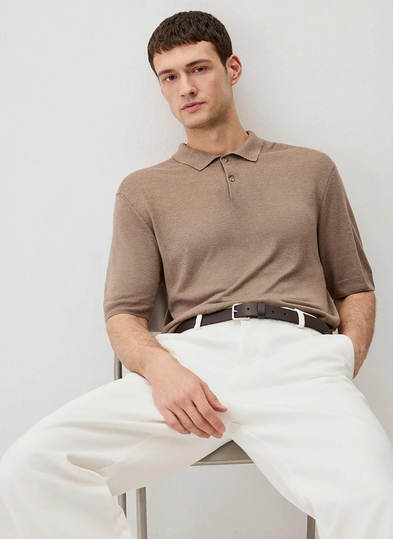 MAVI Beige Polo Sweater